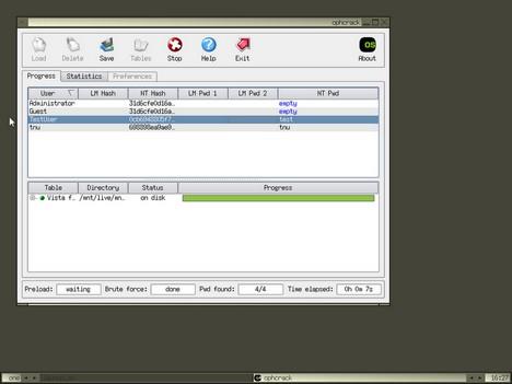 How To Use Ophcrack For Vista With Live Cd