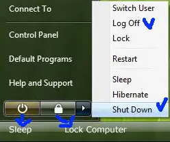 Vista Shutdown button