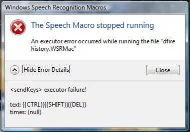 Windows Speech Recognition Macros