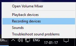 Recording devices Windows 10